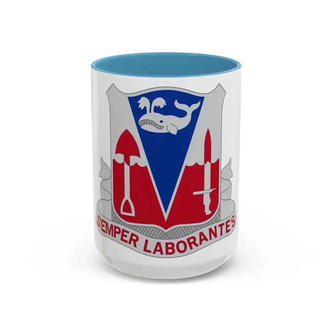 579 Engineer Battalion (U.S. Army) Accent Coffee Mug 15oz Light Blue - Go Mug Yourself