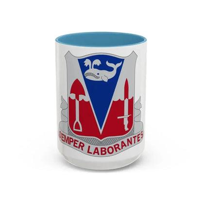 579 Engineer Battalion (U.S. Army) Accent Coffee Mug 15oz Light Blue - Go Mug Yourself
