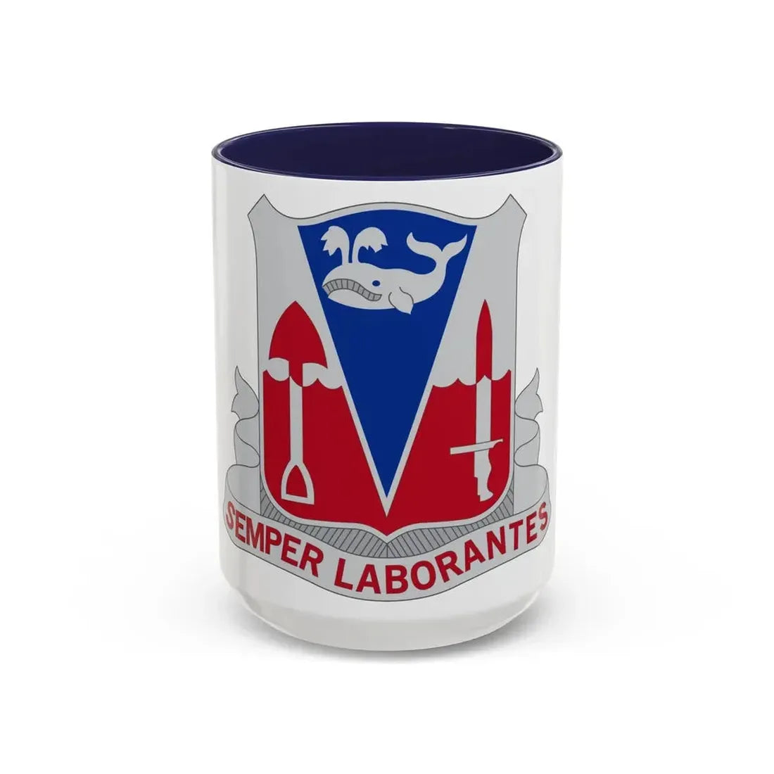 579 Engineer Battalion (U.S. Army) Accent Coffee Mug 15oz Navy - Go Mug Yourself