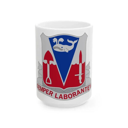 579 Engineer Battalion (U.S. Army) White Coffee Mug 15oz - Go Mug Yourself
