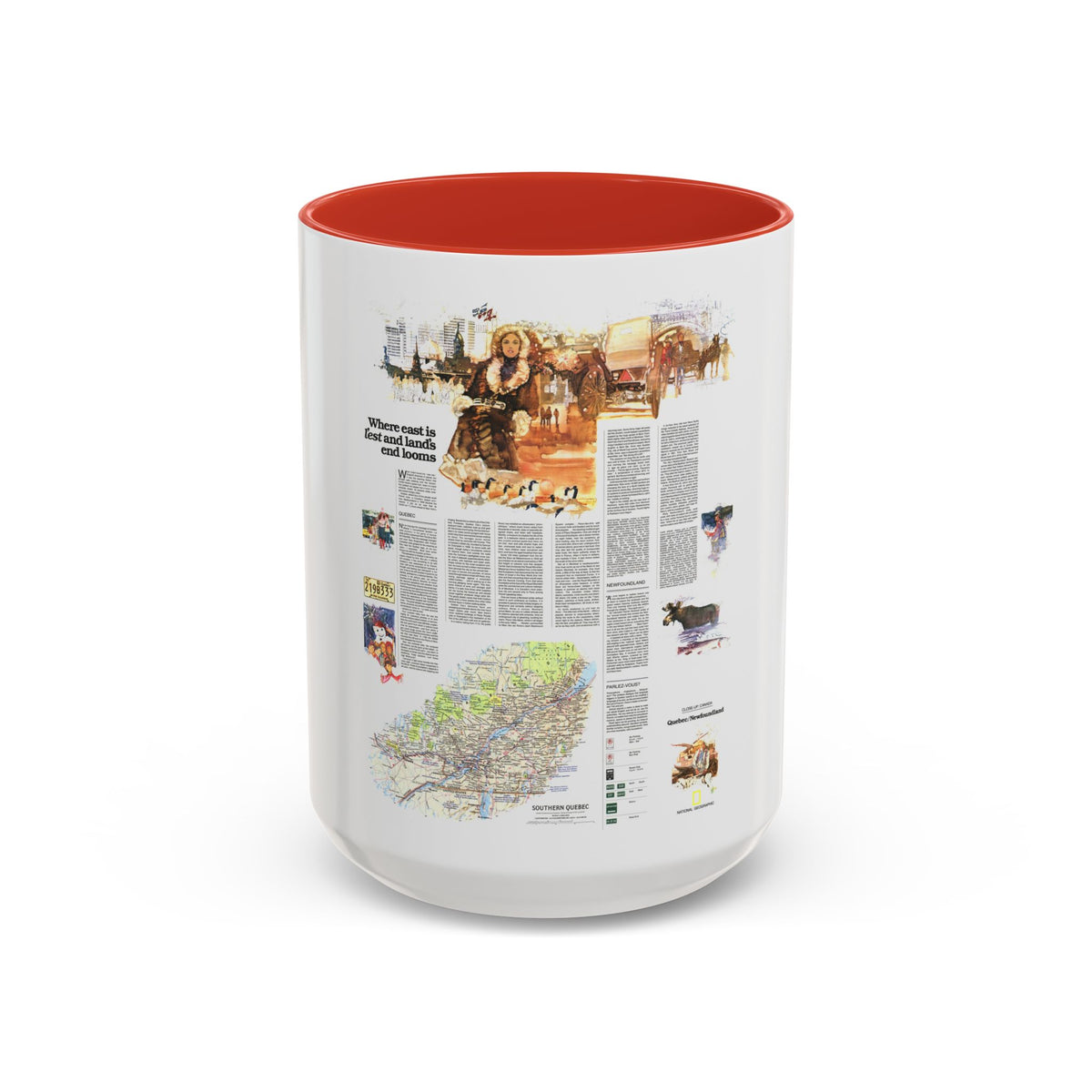 Canada - Quebec-Newfoundland (1980) (Map) Accent Coffee Mug