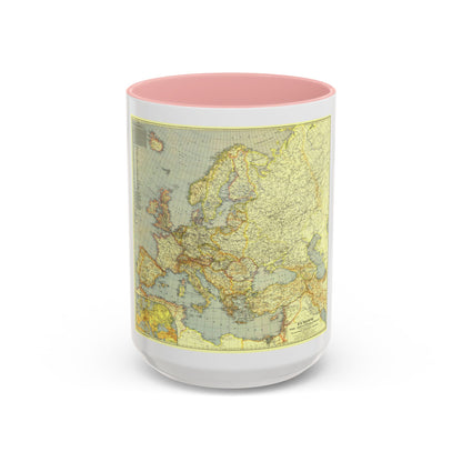 Europe and the Mediterranean (1938) (Map) Accent Coffee Mug