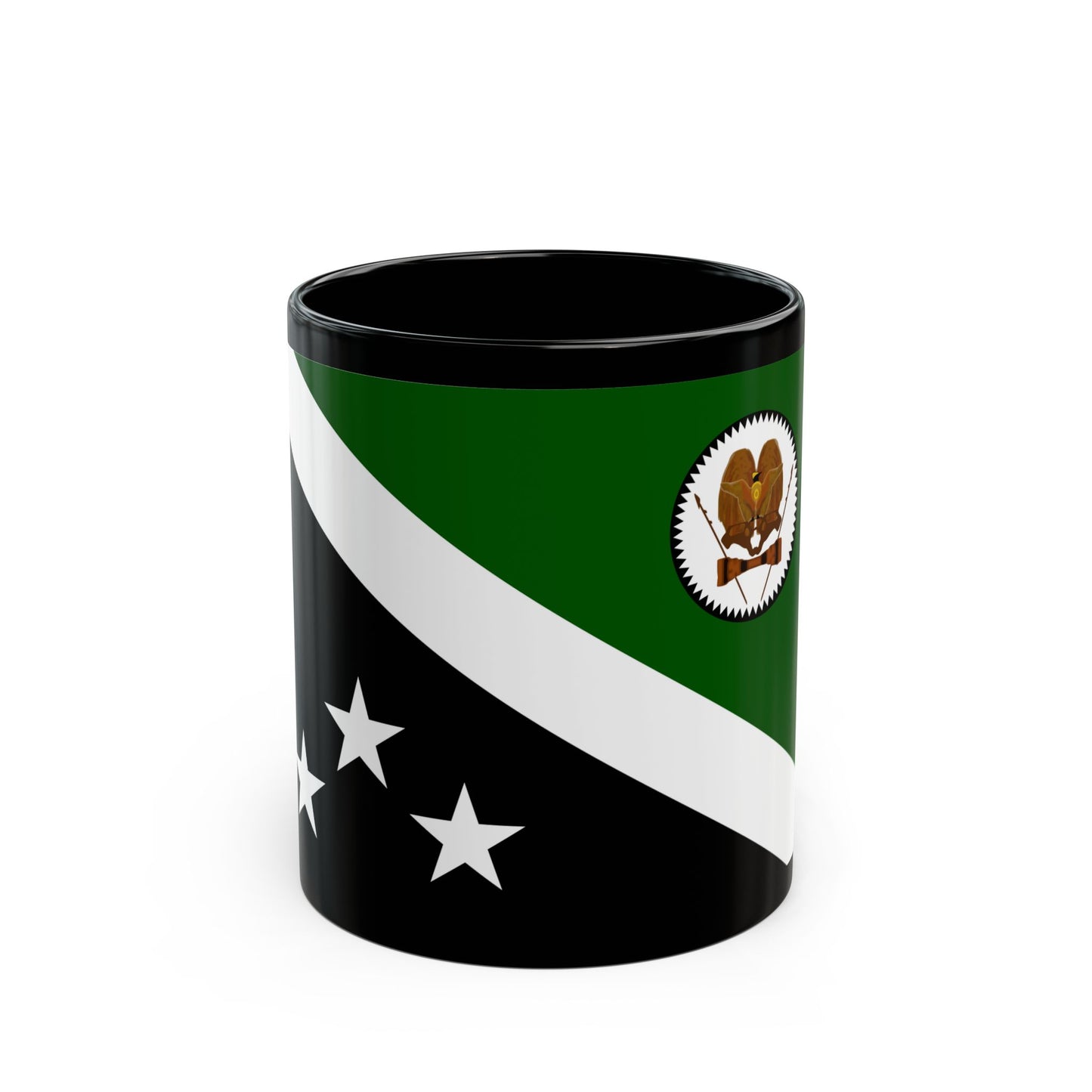 Flag of Western Highlands Papa New Guinea - Black Coffee Mug-11oz-Go Mug Yourself