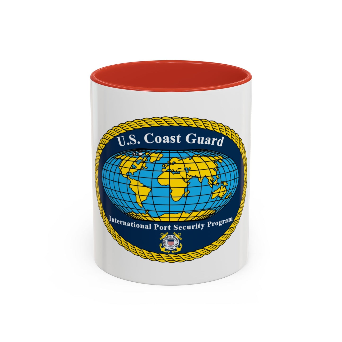 USCG International Port Security Program (U.S. Coast Guard) Accent Coffee Mug