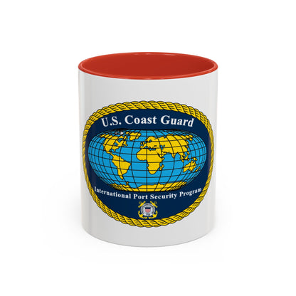 USCG International Port Security Program (U.S. Coast Guard) Accent Coffee Mug