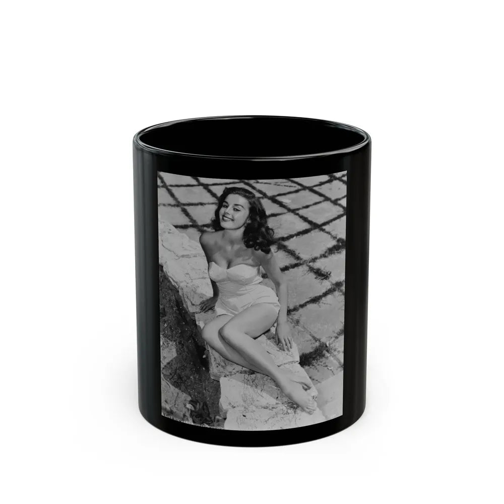 Elaine Stewart #112 (Vintage Female Icon) Black Coffee Mug-11oz-Go Mug Yourself