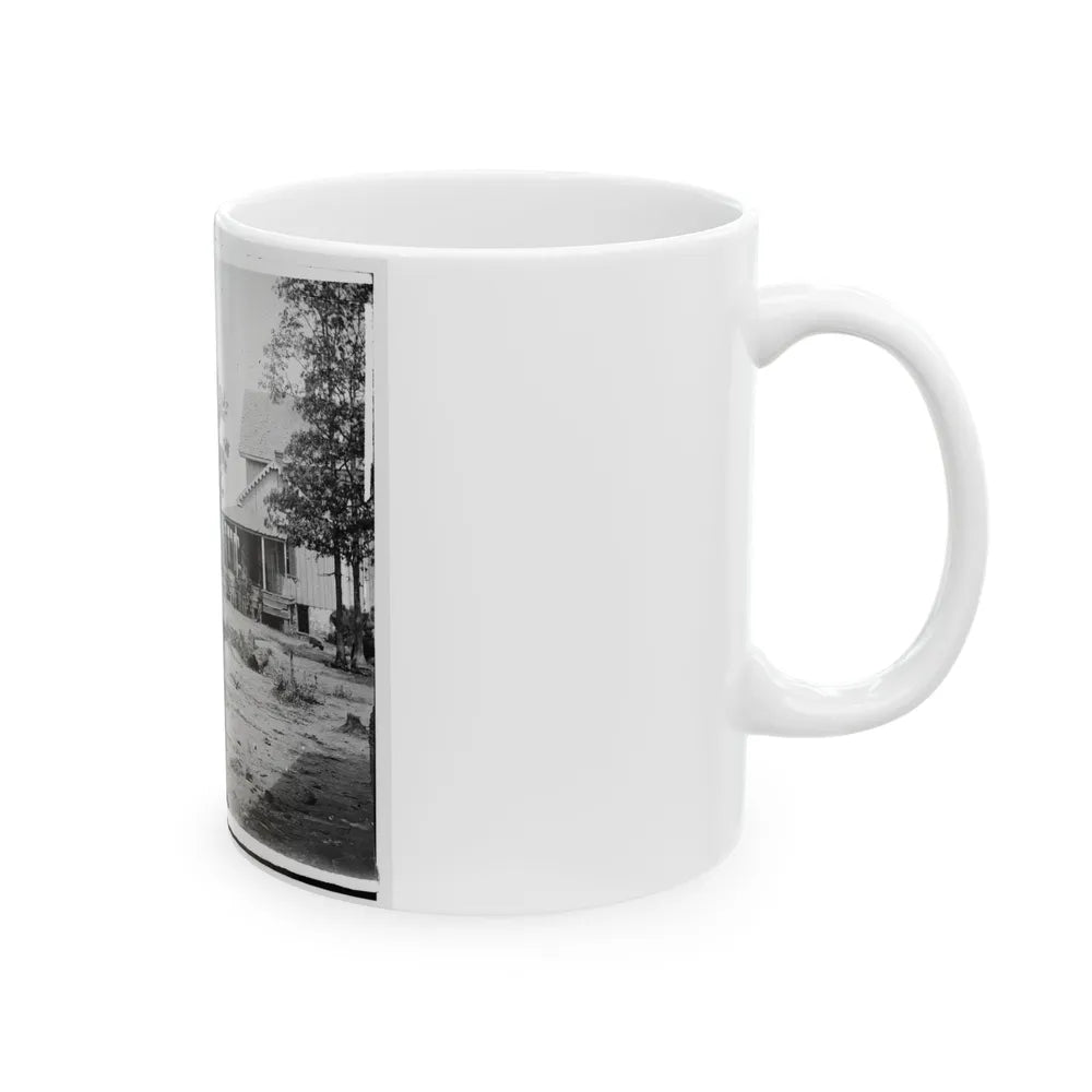 Catlett's Station, Va. The Station With U.S. Military Railroad Boxcars And Soldiers (U.S. Civil War) White Coffee Mug-Go Mug Yourself