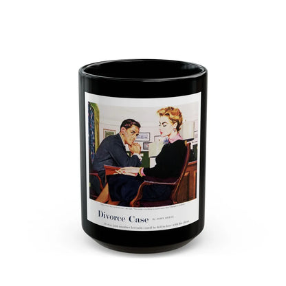 Divorce Case, The Saturday Evening Post, July 9, 1955 - Black Coffee Mug-15oz-Go Mug Yourself