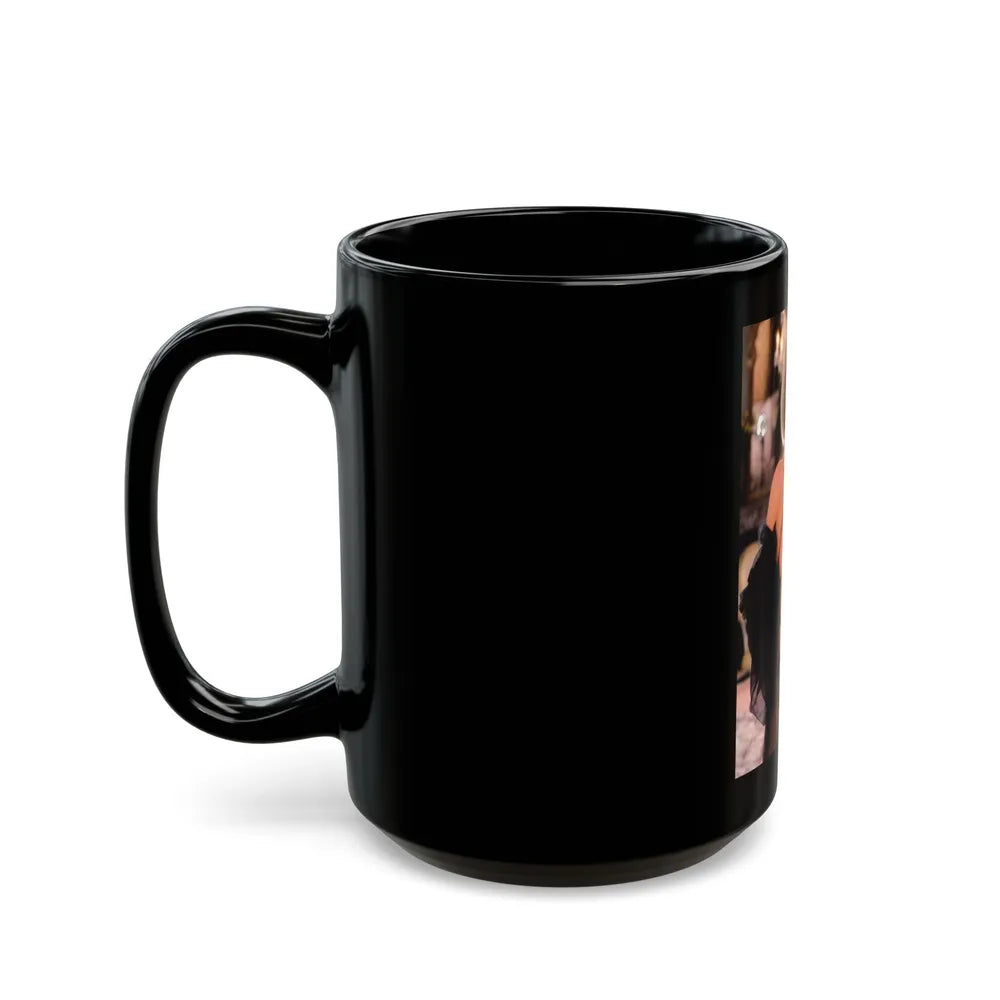 Terry Moore #401 - Unreleased Aug. '84 Playboy Photo from shoot topless in lingerie (Vintage Female Icon) Black Coffee Mug-Go Mug Yourself