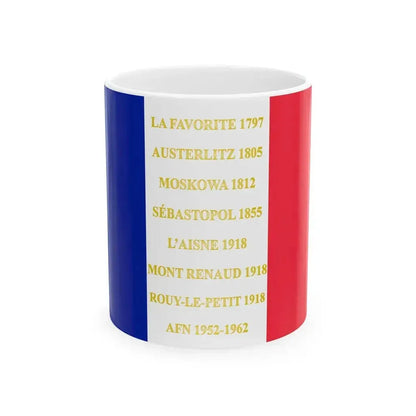 57e regiment dinfanterie de ligne - drapeau (France) White Coffee Mug 11oz - Go Mug Yourself