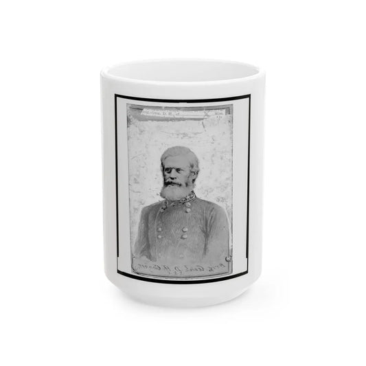 Douglas Hancock Cooper, Brigadier General, C.S.A., Half-Length Portrait, In Uniform, Facing Left (U.S. Civil War) White Coffee Mug-15oz-Go Mug Yourself