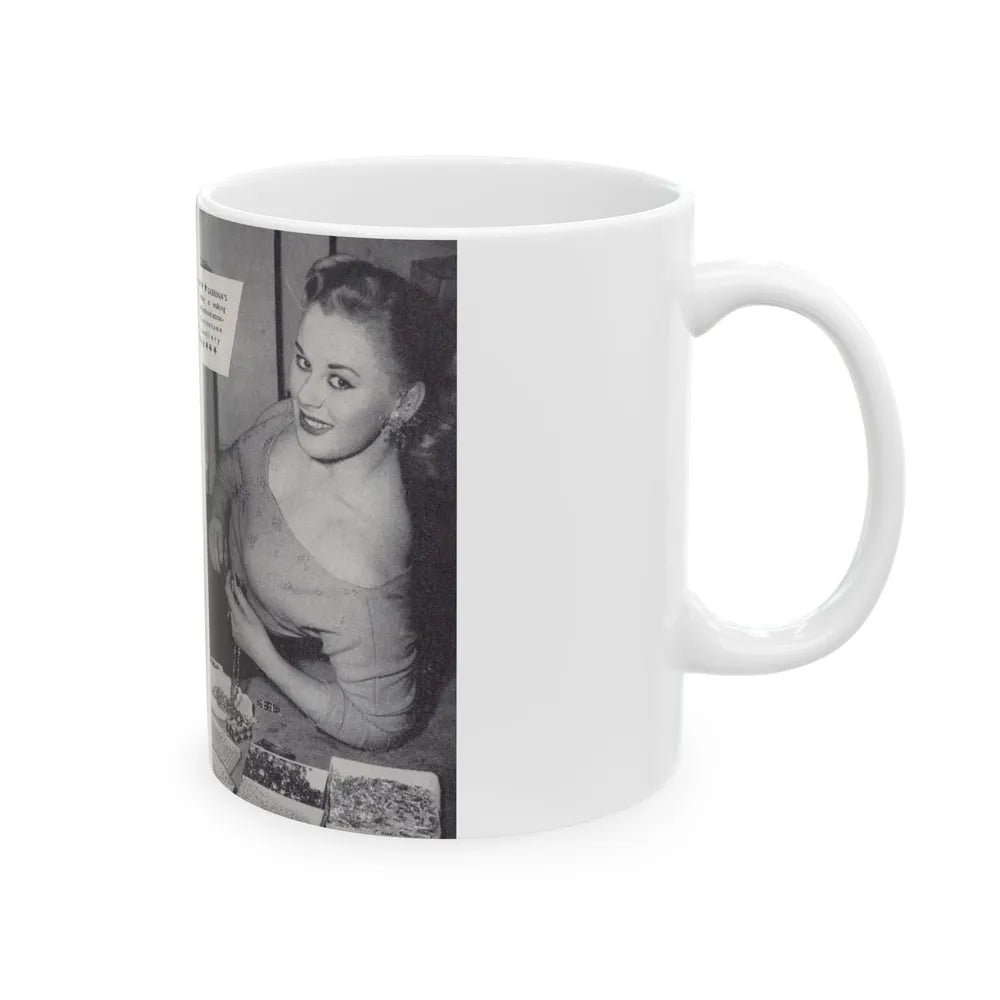 Norma Sykes #150 - 66 PHOTOGRAPHS OF Sabrina U.K. Pocket Mag. Pages 30 & 31 (Vintage Female Icon) White Coffee Mug-Go Mug Yourself