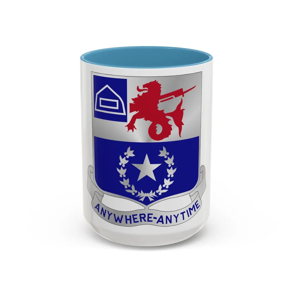 57th Infantry Regiment (U.S. Army) Accent Coffee Mug-15oz-Light Blue-Go Mug Yourself