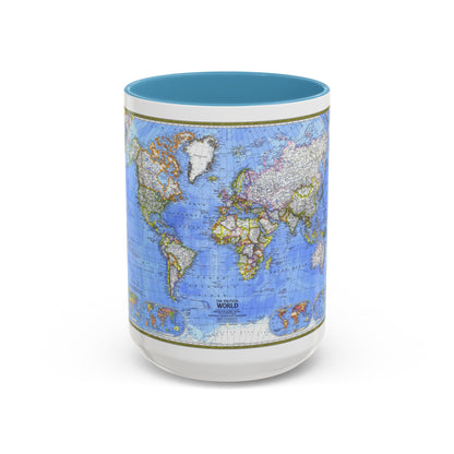 World Map - The Political World (1975) (Map) Accent Coffee Mug