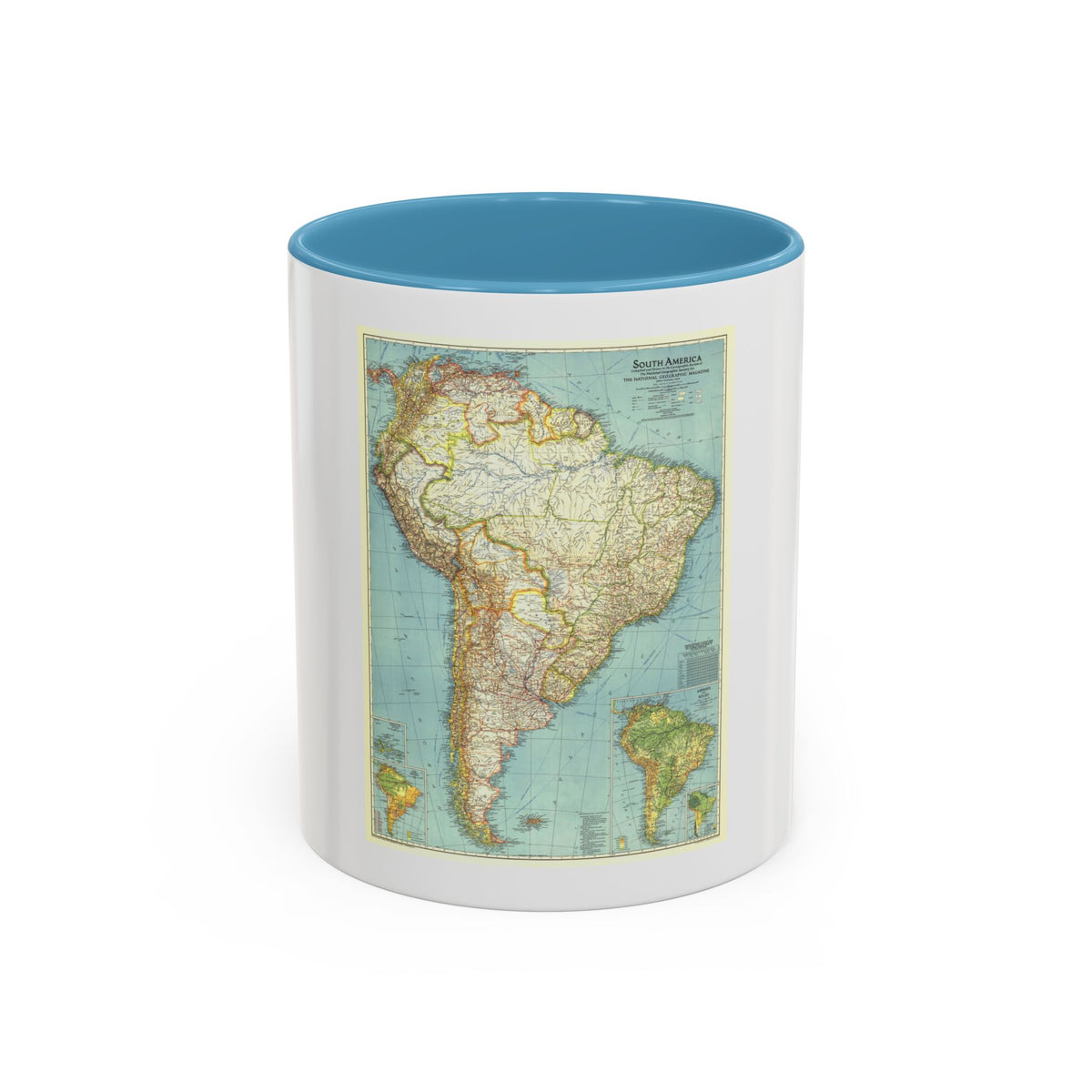 South America (1942) (Map) Accent Coffee Mug