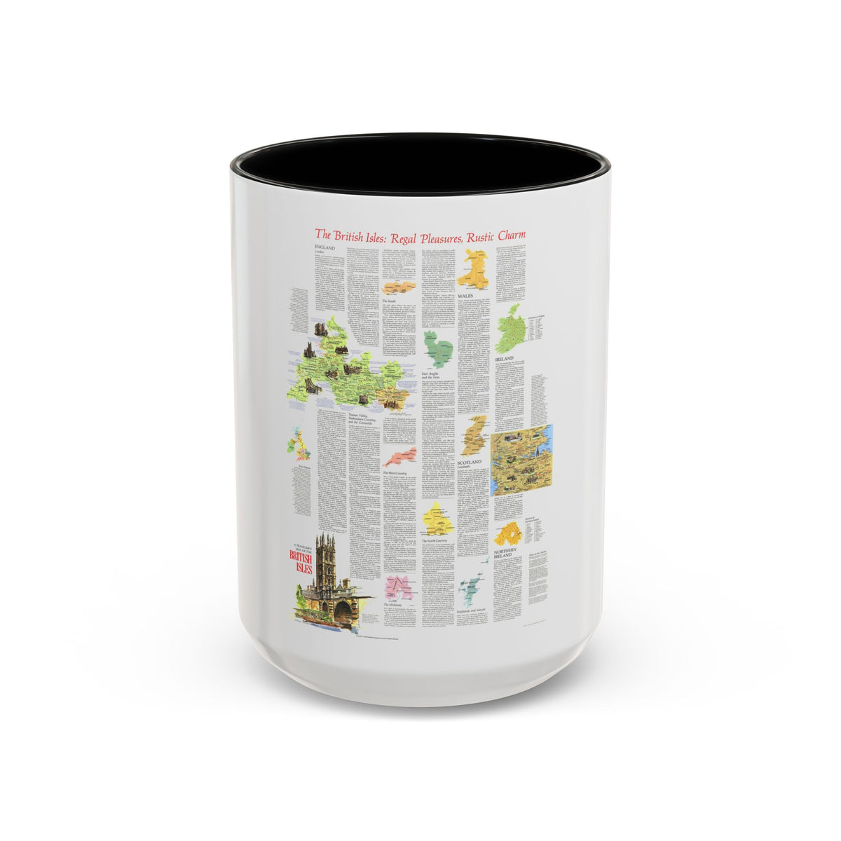 British Isles - A Traveller's Map 2 (1974) (Map) Accent Coffee Mug