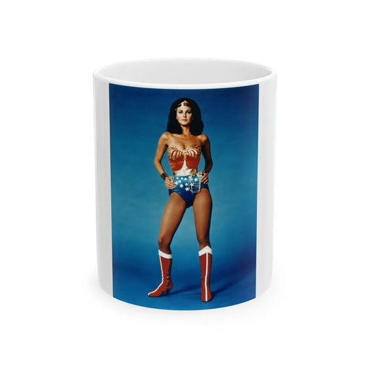 Lynda Carter #215 - Wonder Woman Photo (Vintage Female Icon) White Coffee Mug-11oz-Go Mug Yourself