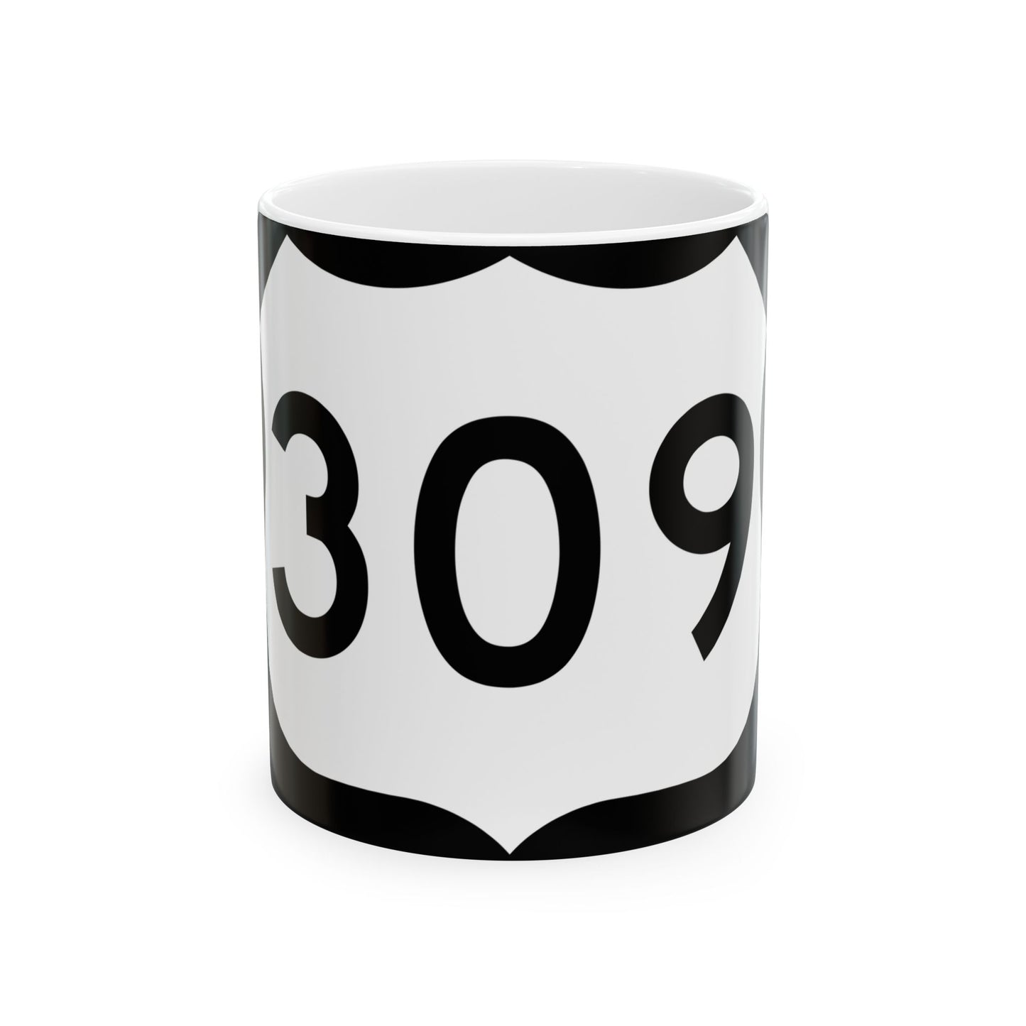 US 309 NY (New York) (Road Sign) White Coffee Mug