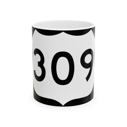 US 309 NY (New York) (Road Sign) White Coffee Mug