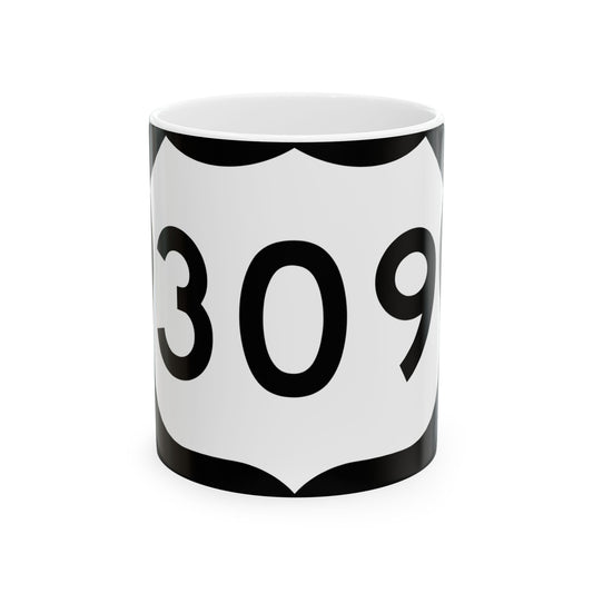 US 309 NY (New York) (Road Sign) White Coffee Mug