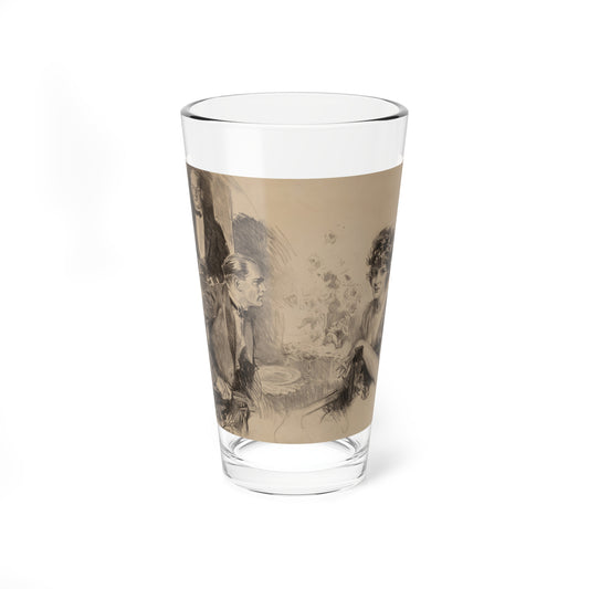 Impressing the Lady, The Saturday Evening Post interior illustration, 1922 - Pint Glass 16oz