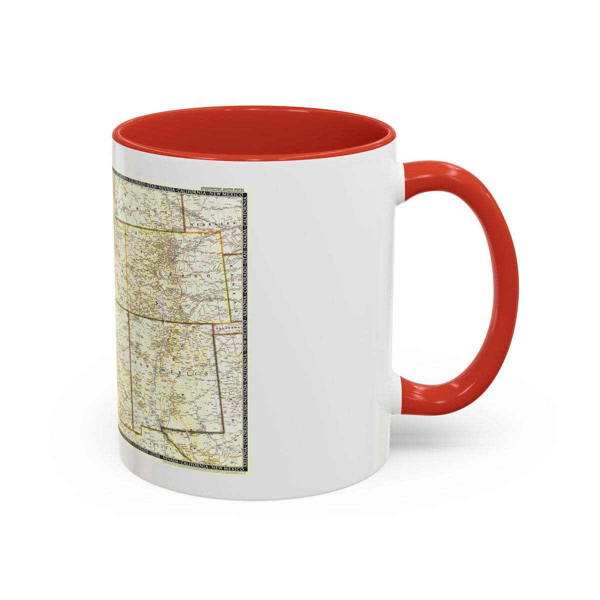 USA - Southwestern (1948) (Map) Accent Coffee Mug