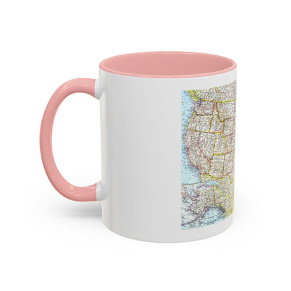 USA - The United States (1961) (Map) Accent Coffee Mug