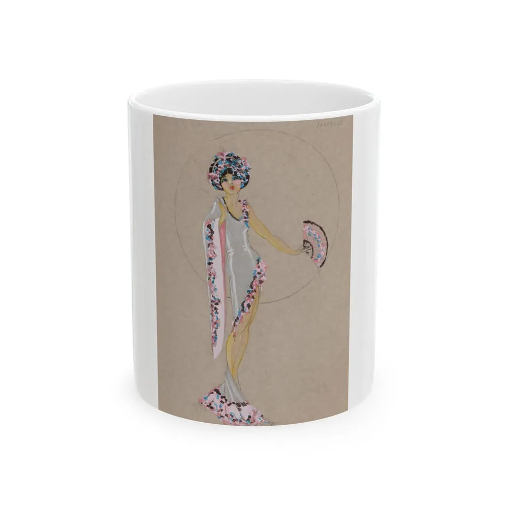 Costume design for Chez Paree Chicago nightclub, circa 1920s-30s - White Coffee Mug-11oz-Go Mug Yourself