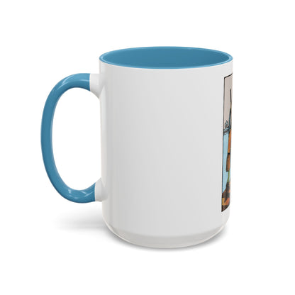 The 6 of Swords (Tarot Card) Accent Coffee Mug