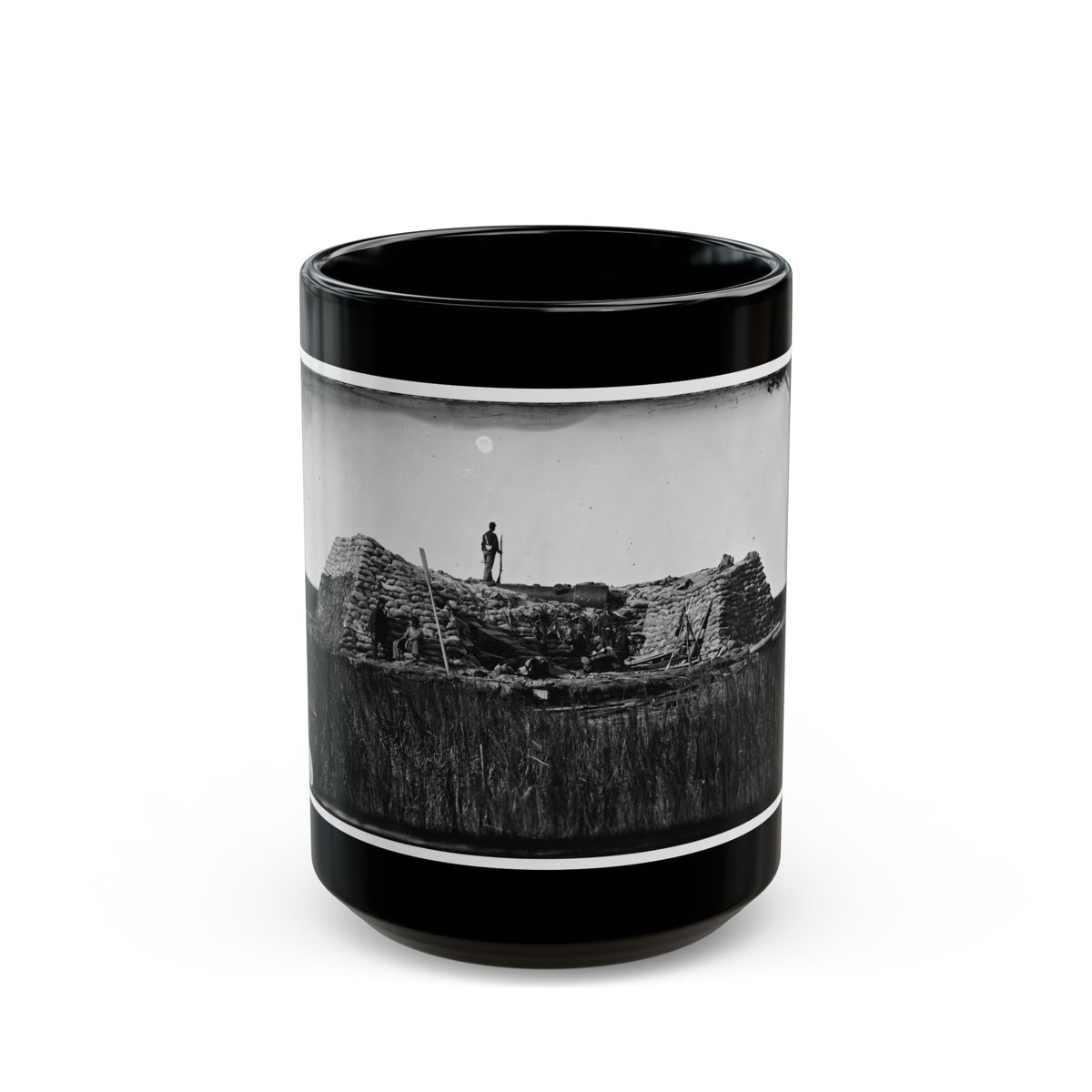 Morris Island (Vicinity), South Carolina. The  Marsh Battery  Or  Swamp Angel  After The Explosion, August 22, 1863 001 (U.S. Civil War) Black Coffee Mug