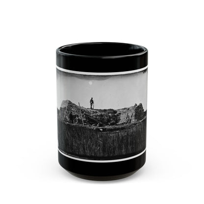 Morris Island (Vicinity), South Carolina. The  Marsh Battery  Or  Swamp Angel  After The Explosion, August 22, 1863 001 (U.S. Civil War) Black Coffee Mug