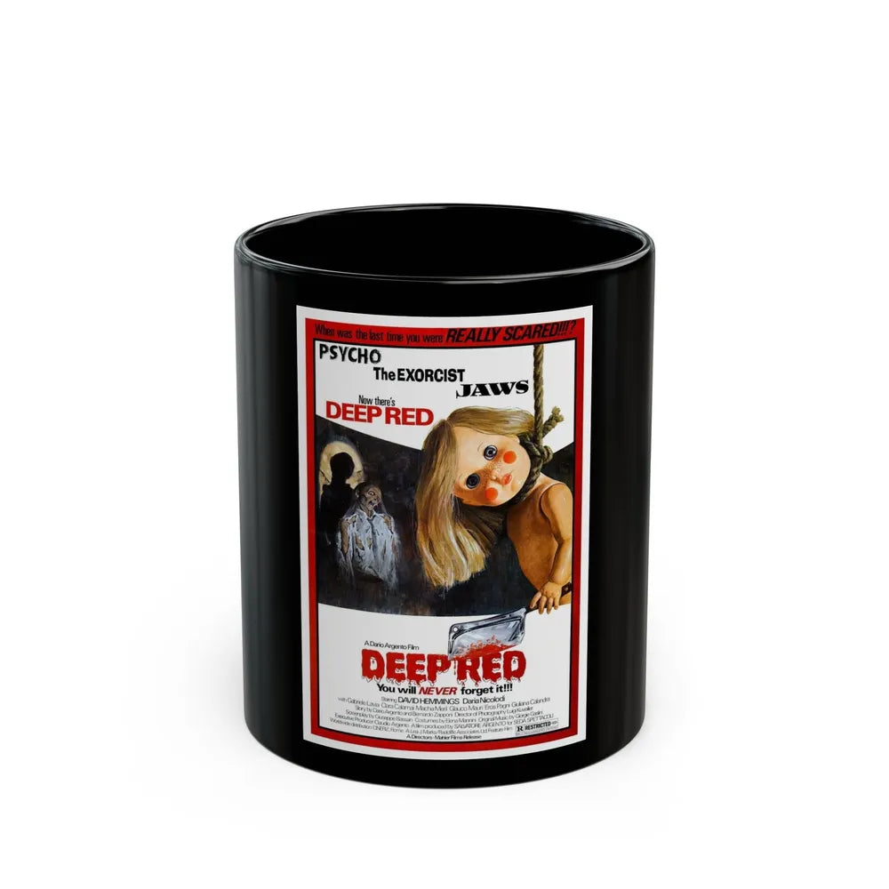 DEEP RED (PROFONDO ROSSO) 1975 Movie Poster - Black Coffee Mug-11oz-Go Mug Yourself