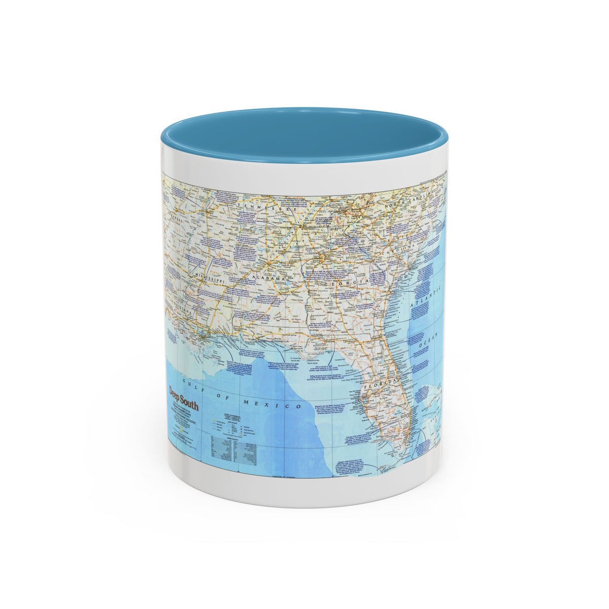USA - Deep South 1 (1983) (Map) Accent Coffee Mug