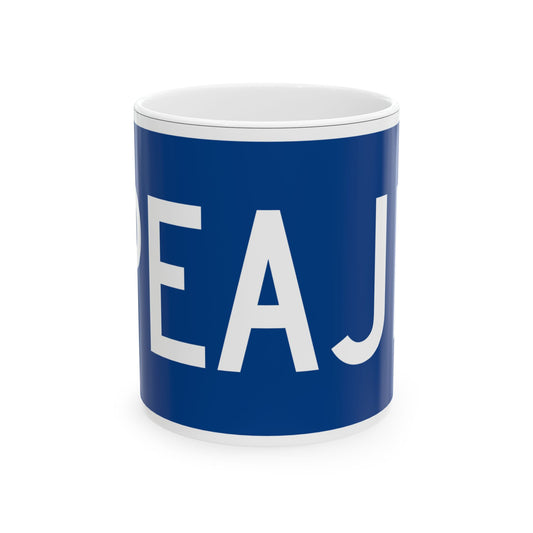 Toll plate blue es (Puerto Rico) (Road Sign) White Coffee Mug