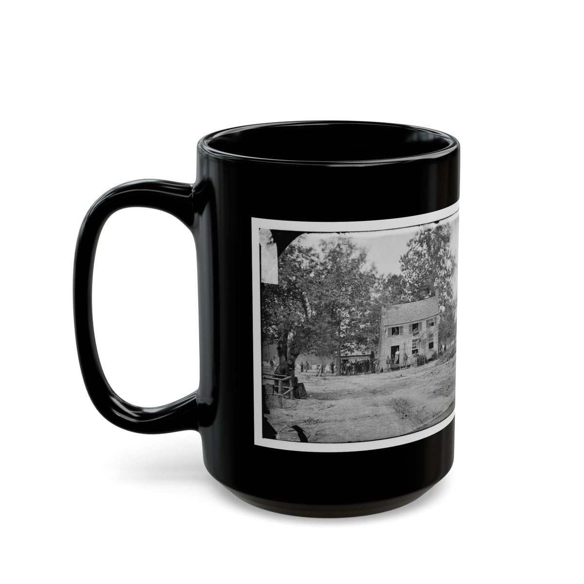 Fair Oaks, Va. Frame House Used As A Hospital By Gen Joseph Hooker's Division (U.S. Civil War) Black Coffee Mug