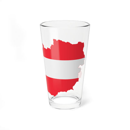 Austrian map with flag colors (Austria) Pint Glass 16oz