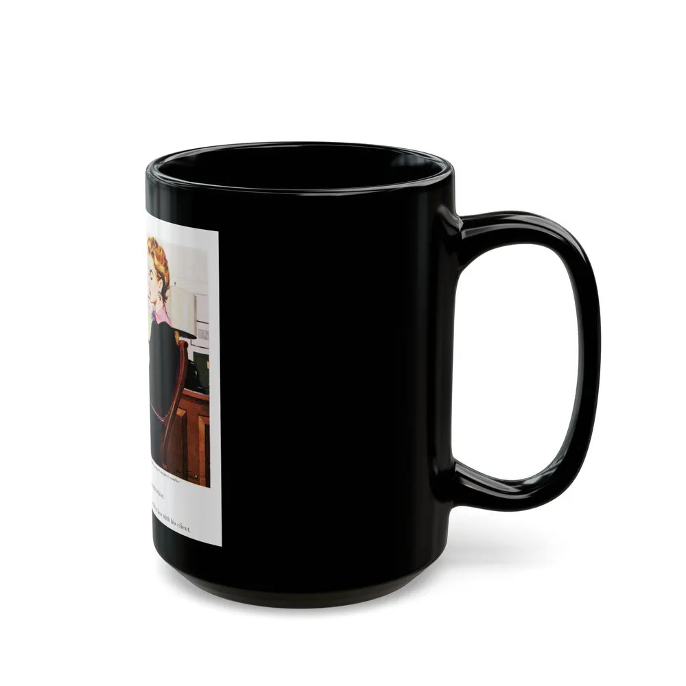 Divorce Case, The Saturday Evening Post, July 9, 1955 - Black Coffee Mug-Go Mug Yourself