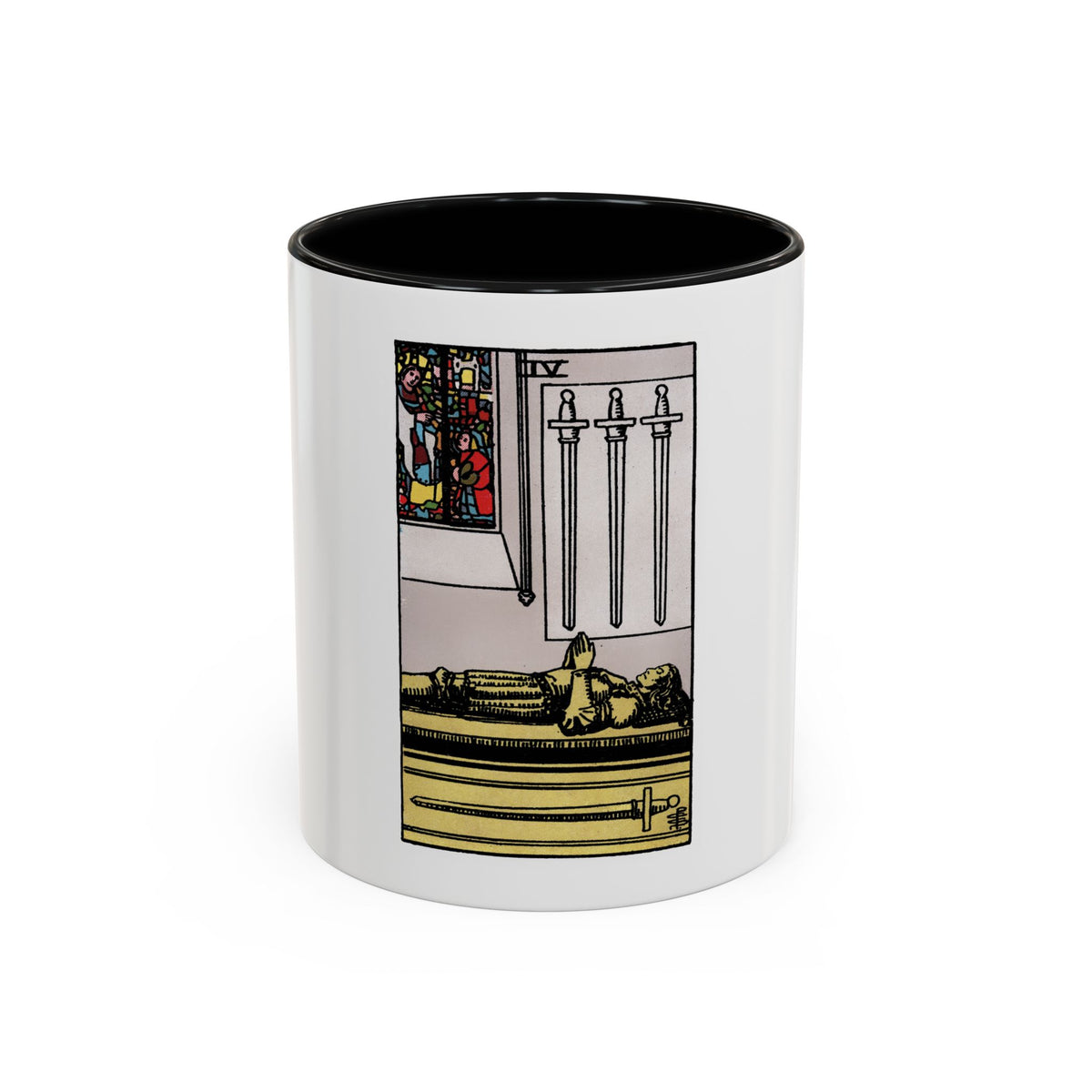 The 4 of Swords (Tarot Card) Accent Coffee Mug