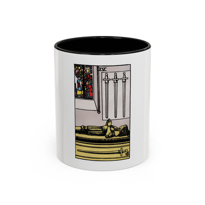The 4 of Swords (Tarot Card) Accent Coffee Mug
