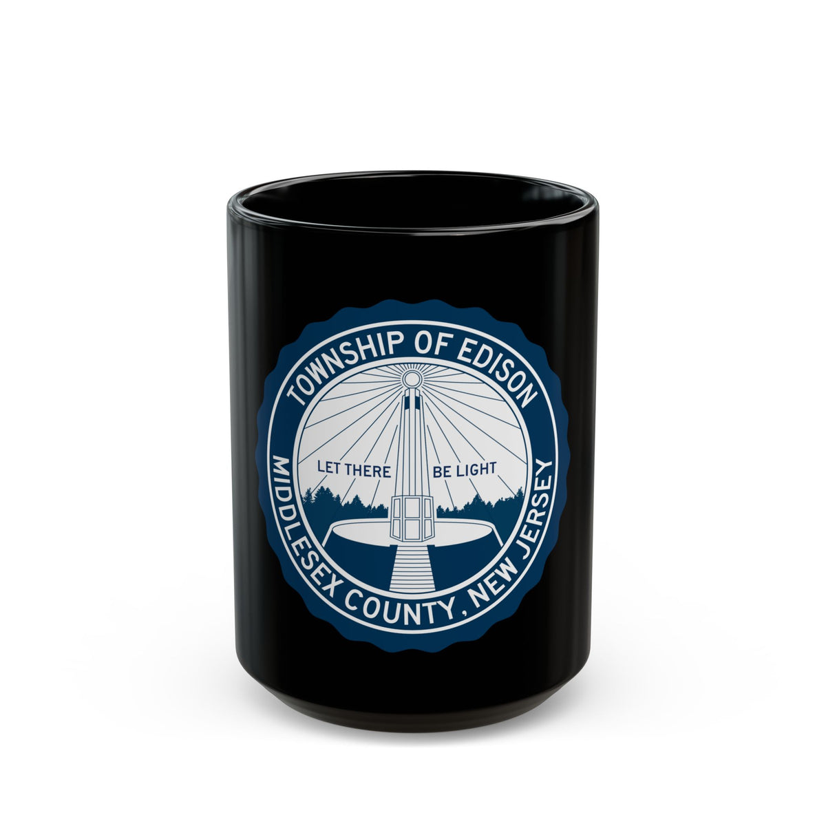 Seal of Edison NJ - Black Coffee Mug