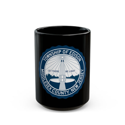 Seal of Edison NJ - Black Coffee Mug