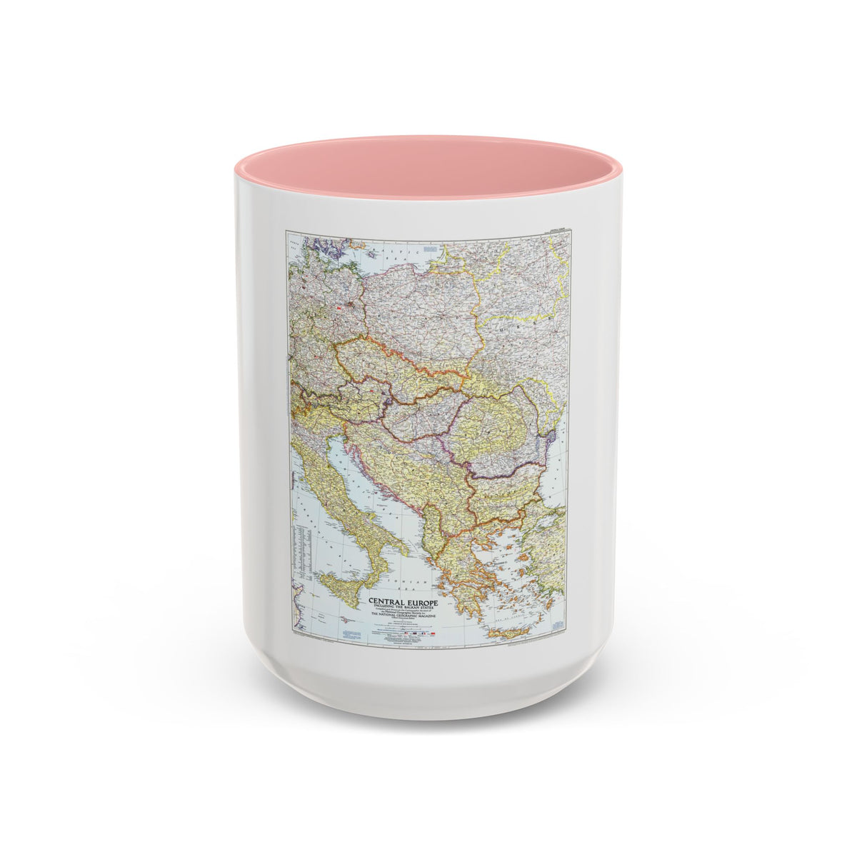 Europe - Central & the Balkan States (1951) (Map) Accent Coffee Mug