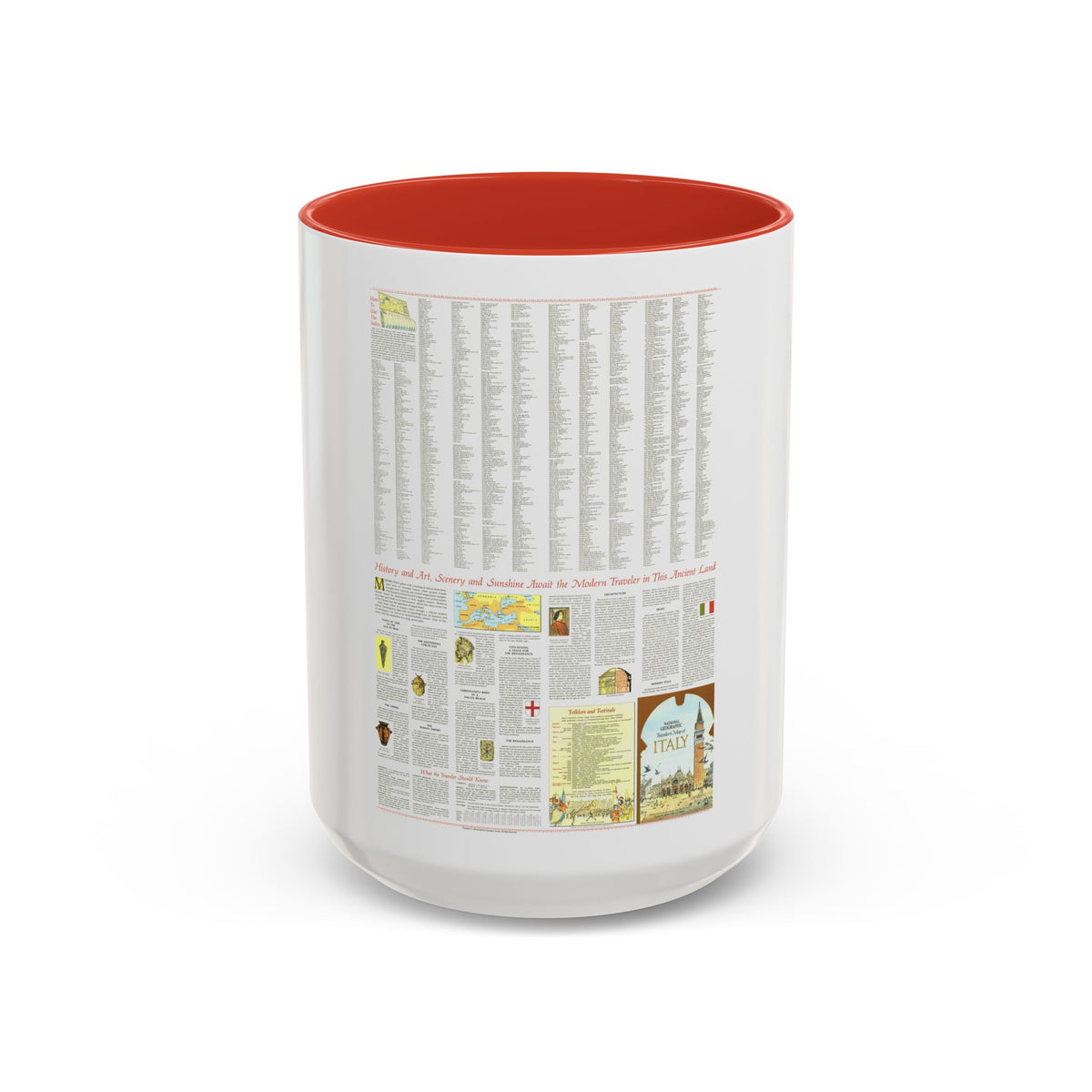 Italy - A Traveller's Map 2 (1970) (Map) Accent Coffee Mug