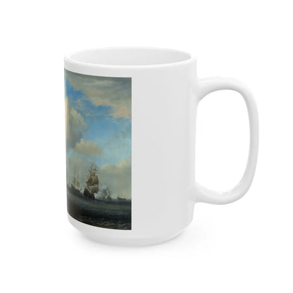 Willem van de Velde the Younger (1633-1707) The four captured English men-of-war - Swiftsure, Seven Oaks-0 - White Coffee Mug-Go Mug Yourself