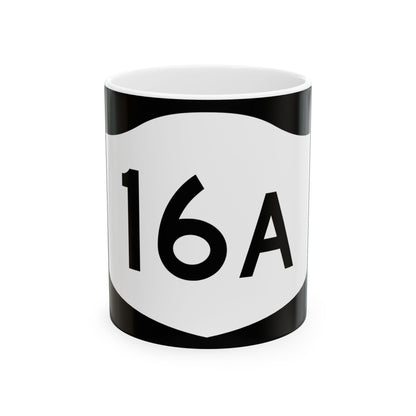 NY-16A (New York) (Road Sign) White Coffee Mug