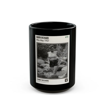 Dawn Richard #108 - Dawn on 2.5x3.5 Playboy Collector Card (Vintage Female Icon) Black Coffee Mug-15oz-Go Mug Yourself