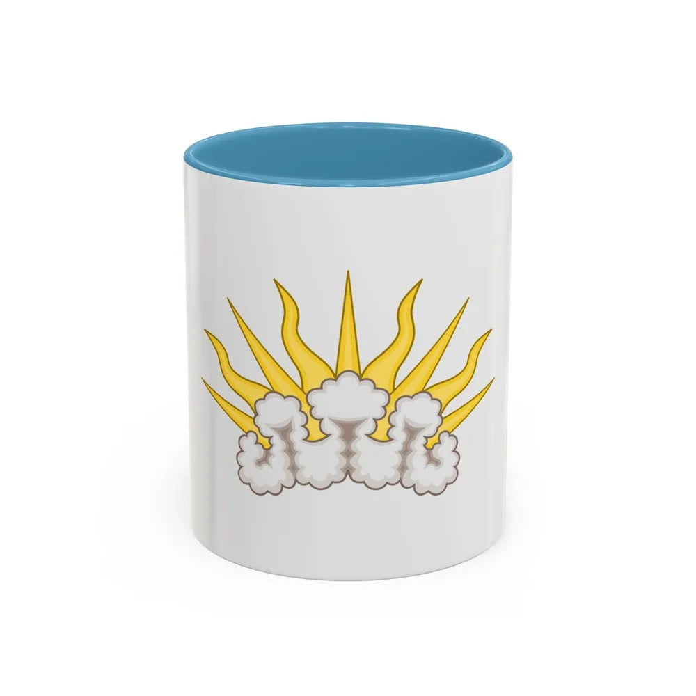 Sunburst Badge - Accent Coffee Mug-11oz-Light Blue-Go Mug Yourself