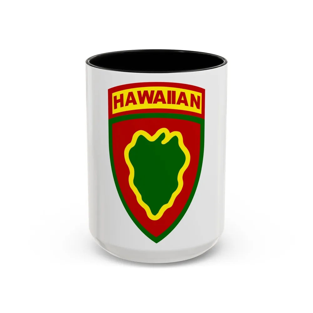 Hawaiian Division (U.S. Army) Accent Coffee Mug-15oz-Black-Go Mug Yourself