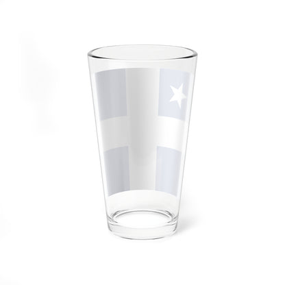 Greek Royal Navy Vice Admirals rank flag 1914 pattern (Greece) Pint Glass 16oz