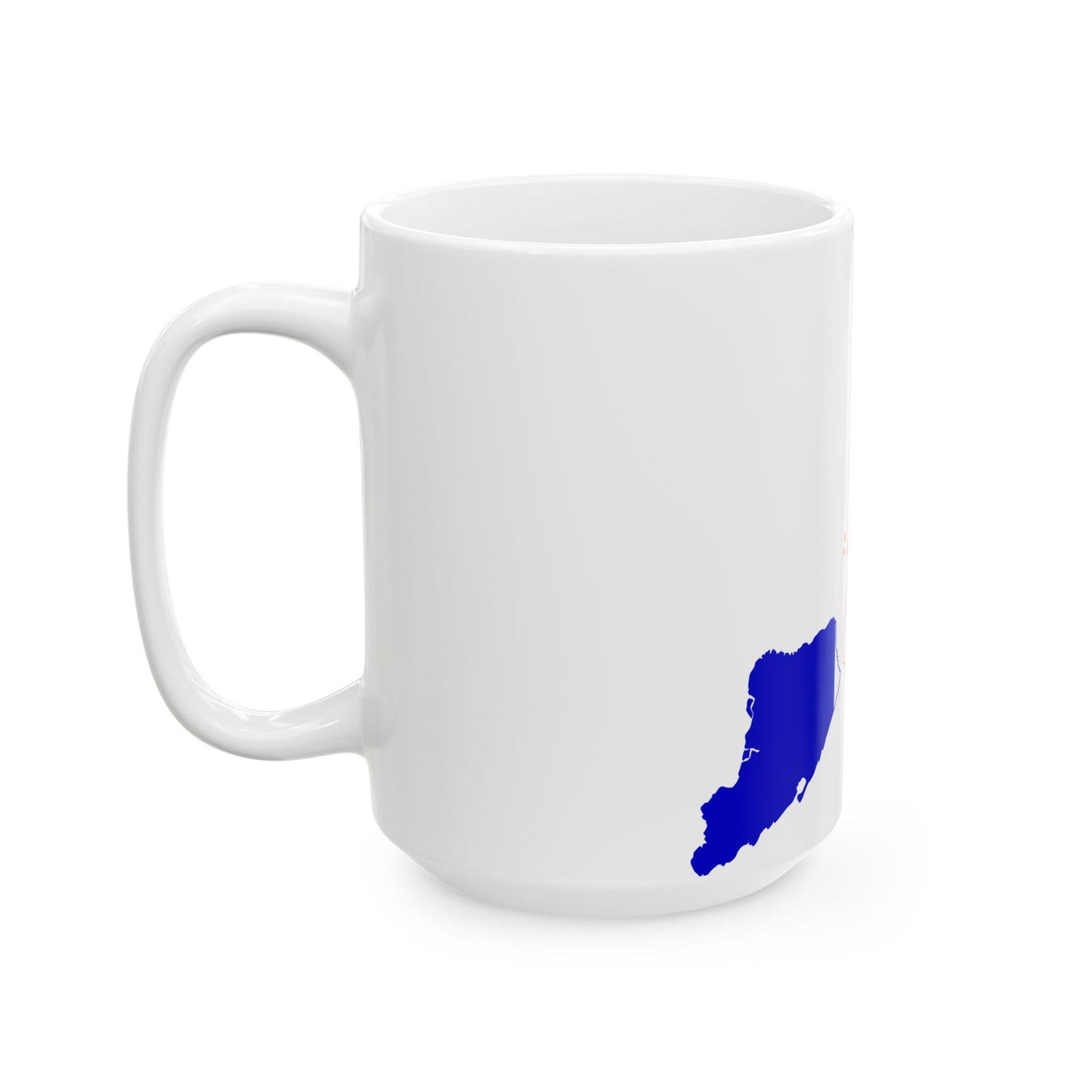 Flag-map of New York City (United States) White Coffee Mug